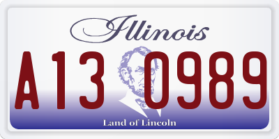 IL license plate A130989