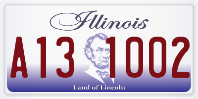 IL license plate A131002