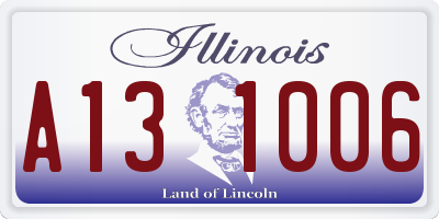 IL license plate A131006