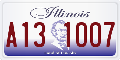 IL license plate A131007
