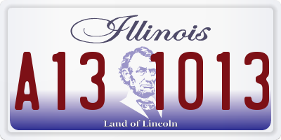 IL license plate A131013