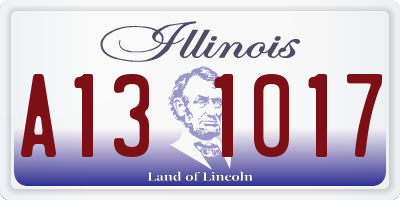 IL license plate A131017
