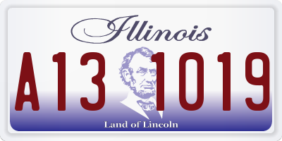 IL license plate A131019