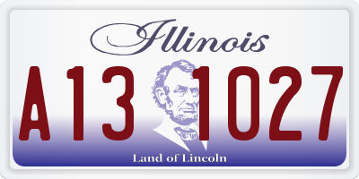 IL license plate A131027