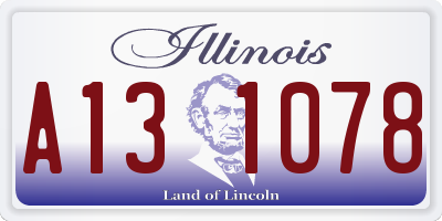 IL license plate A131078