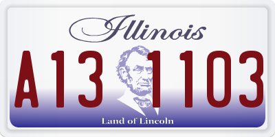 IL license plate A131103