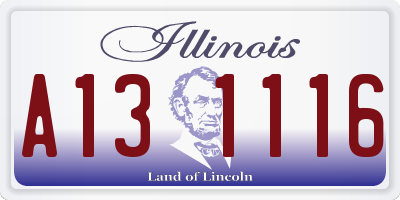 IL license plate A131116