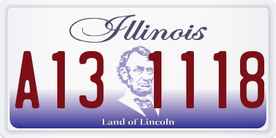IL license plate A131118