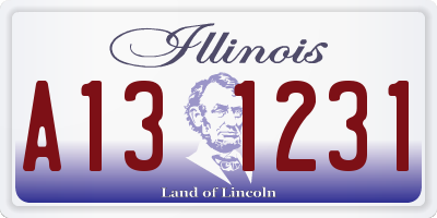 IL license plate A131231
