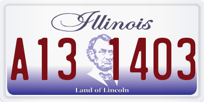 IL license plate A131403