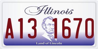 IL license plate A131670