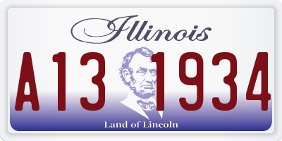 IL license plate A131934