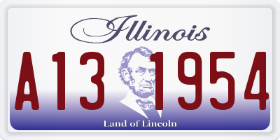 IL license plate A131954