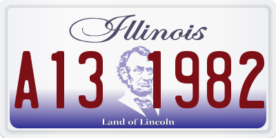 IL license plate A131982
