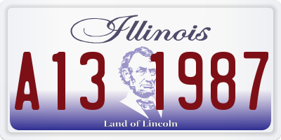 IL license plate A131987