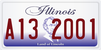 IL license plate A132001