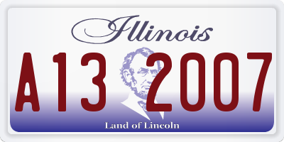 IL license plate A132007