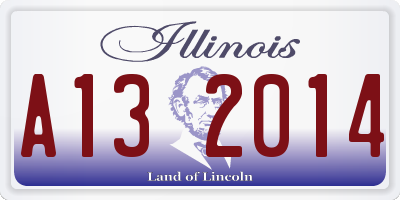 IL license plate A132014