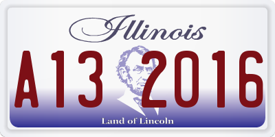 IL license plate A132016