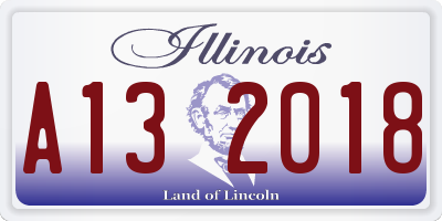 IL license plate A132018