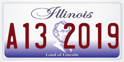 IL license plate A132019