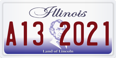 IL license plate A132021