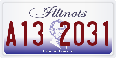 IL license plate A132031