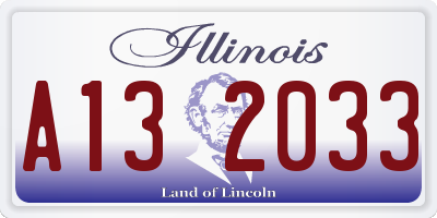 IL license plate A132033