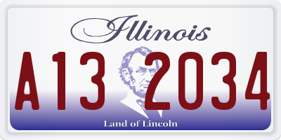 IL license plate A132034