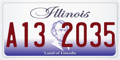 IL license plate A132035