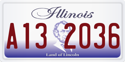 IL license plate A132036