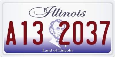 IL license plate A132037