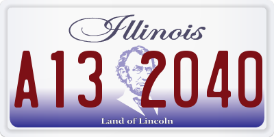 IL license plate A132040