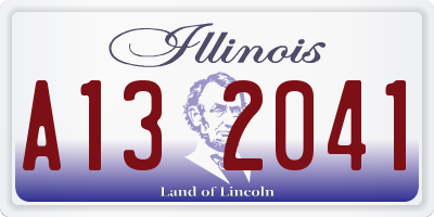 IL license plate A132041