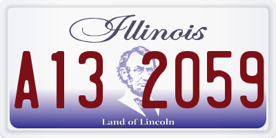IL license plate A132059