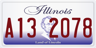 IL license plate A132078