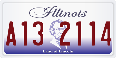 IL license plate A132114