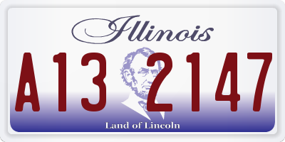 IL license plate A132147