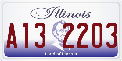 IL license plate A132203