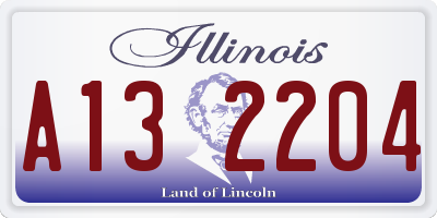 IL license plate A132204