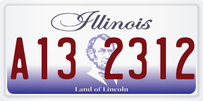 IL license plate A132312
