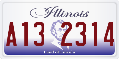IL license plate A132314
