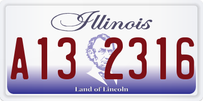IL license plate A132316