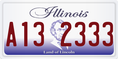 IL license plate A132333
