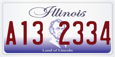 IL license plate A132334