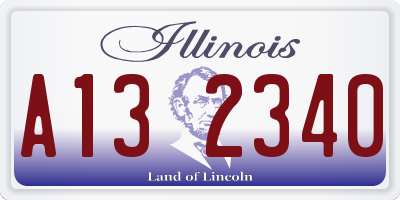 IL license plate A132340