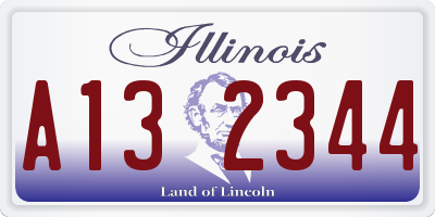 IL license plate A132344