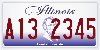 IL license plate A132345