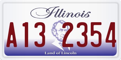 IL license plate A132354