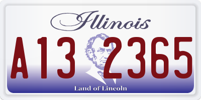 IL license plate A132365